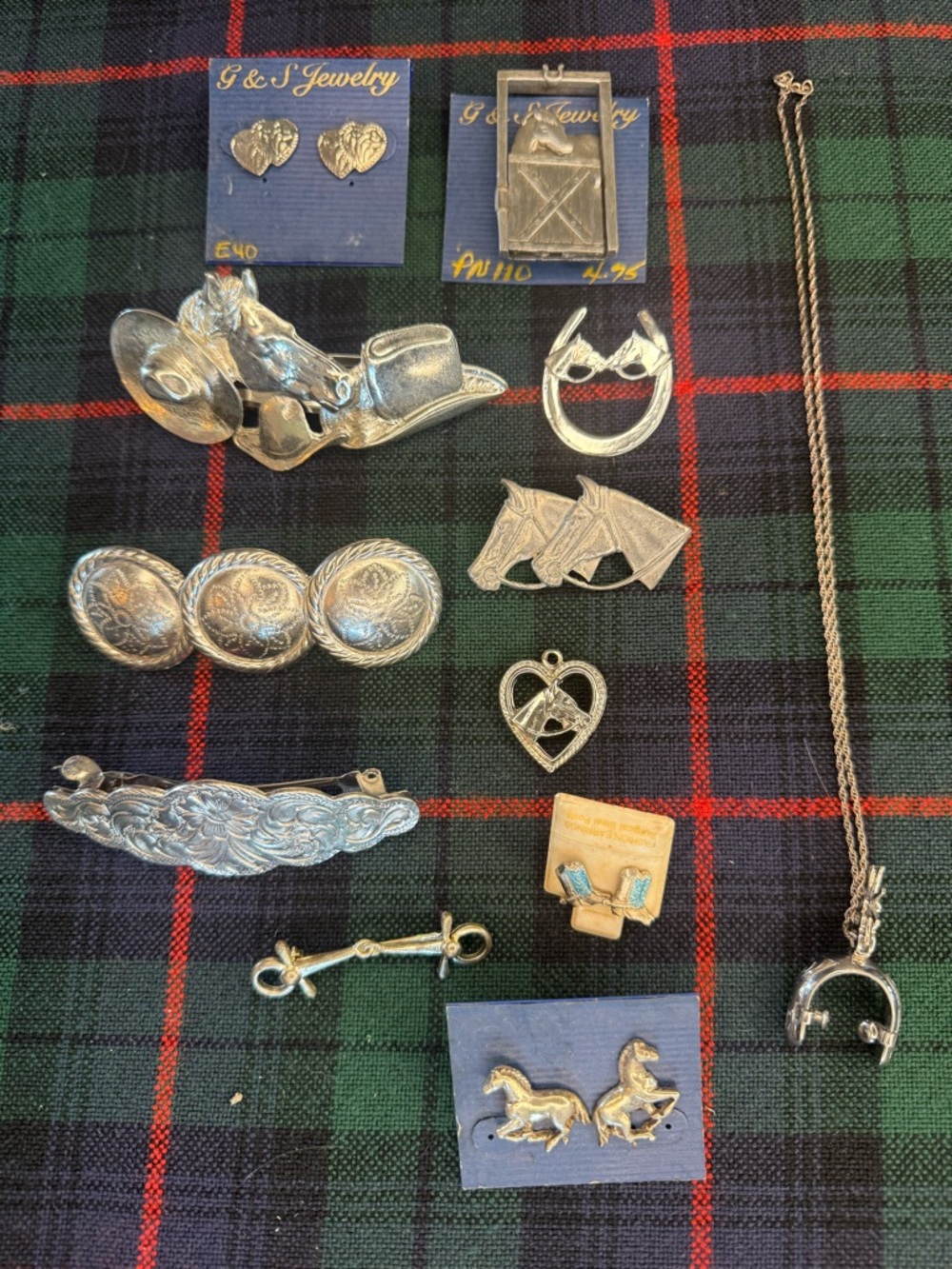 Assorted Silver-Tone Western Horse & Equestrian Jewelry Lot